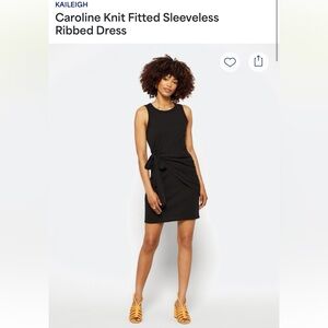 Kaileigh Black Ribbed Mini Dress